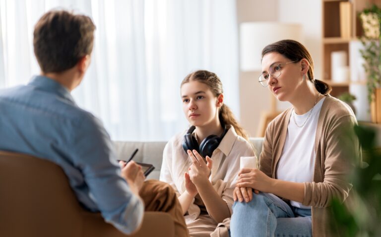 Teen Attends Counselling Session with Family Member